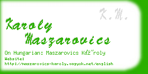 karoly maszarovics business card